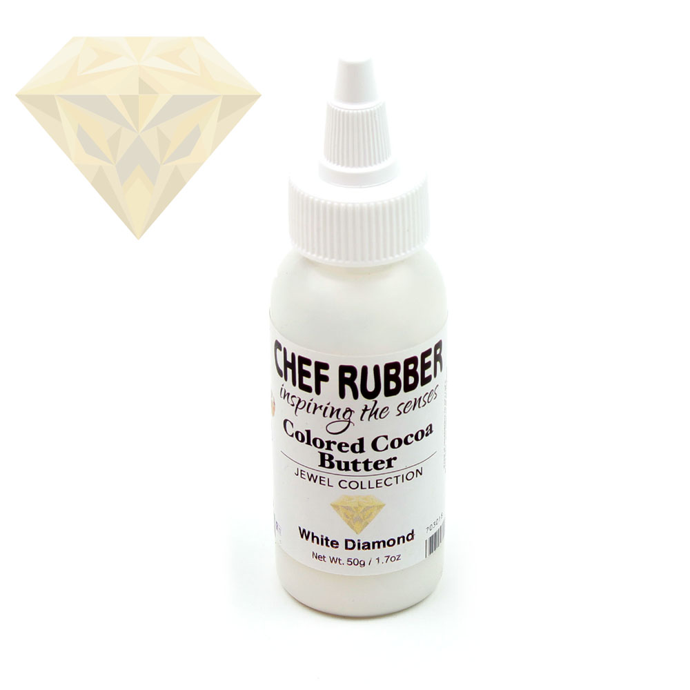 Chef Rubber Jewel White Diamond Cocoa Butter, 50g/1.7 Oz 