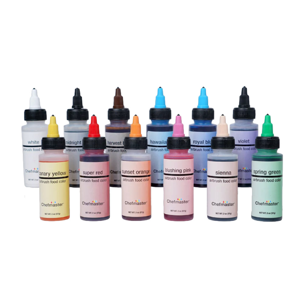 Chefmaster Air Brush Food Color, Pack of 12, 2 oz.