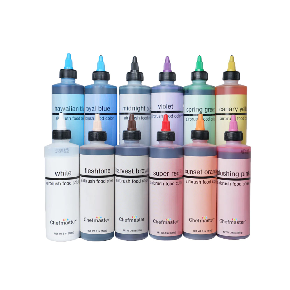 Chefmaster Airbrush Variety Pack, Twelve 9-Ounce Bottles