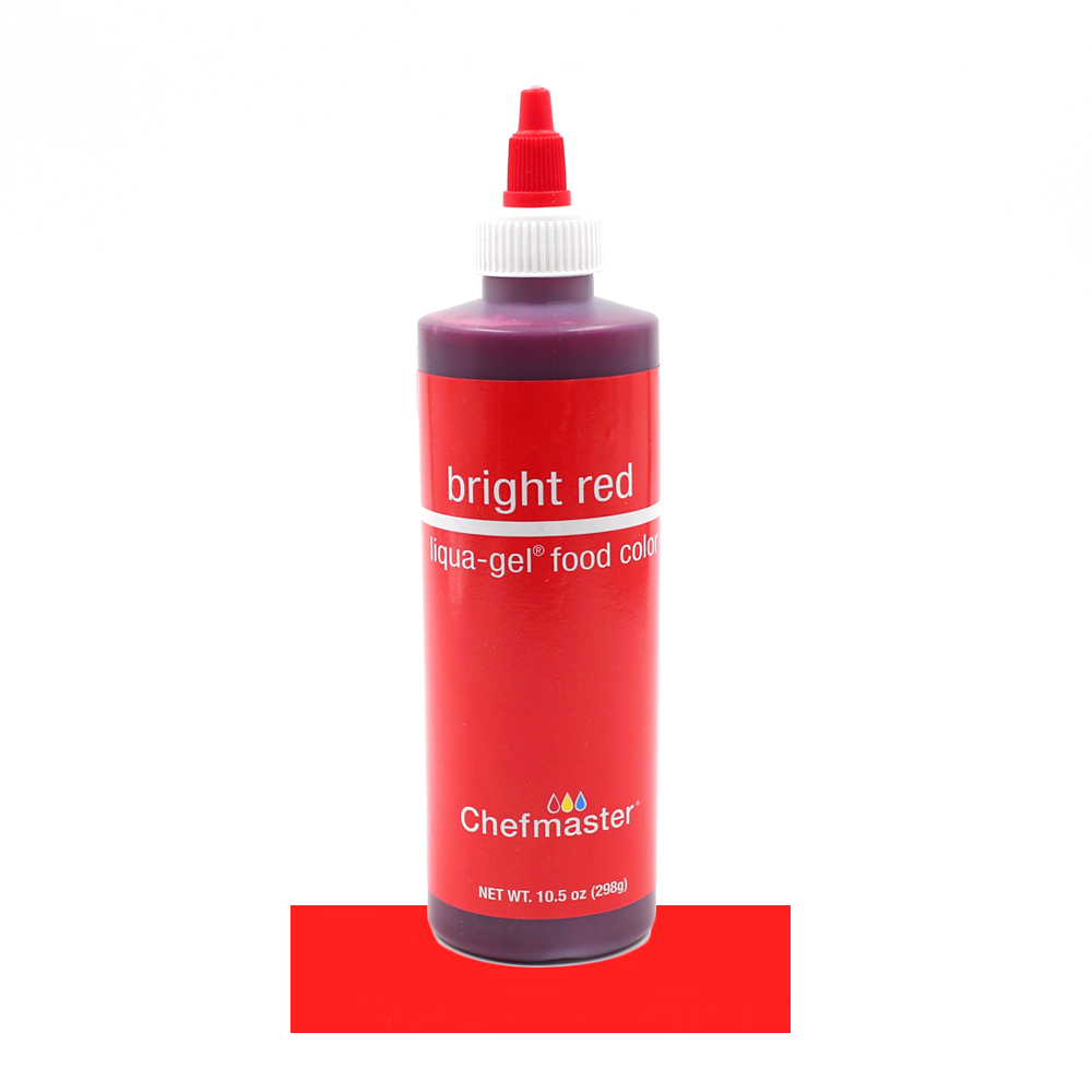 Chefmaster Bright Red Liqua-Gel Food Color, 10.5 Oz.