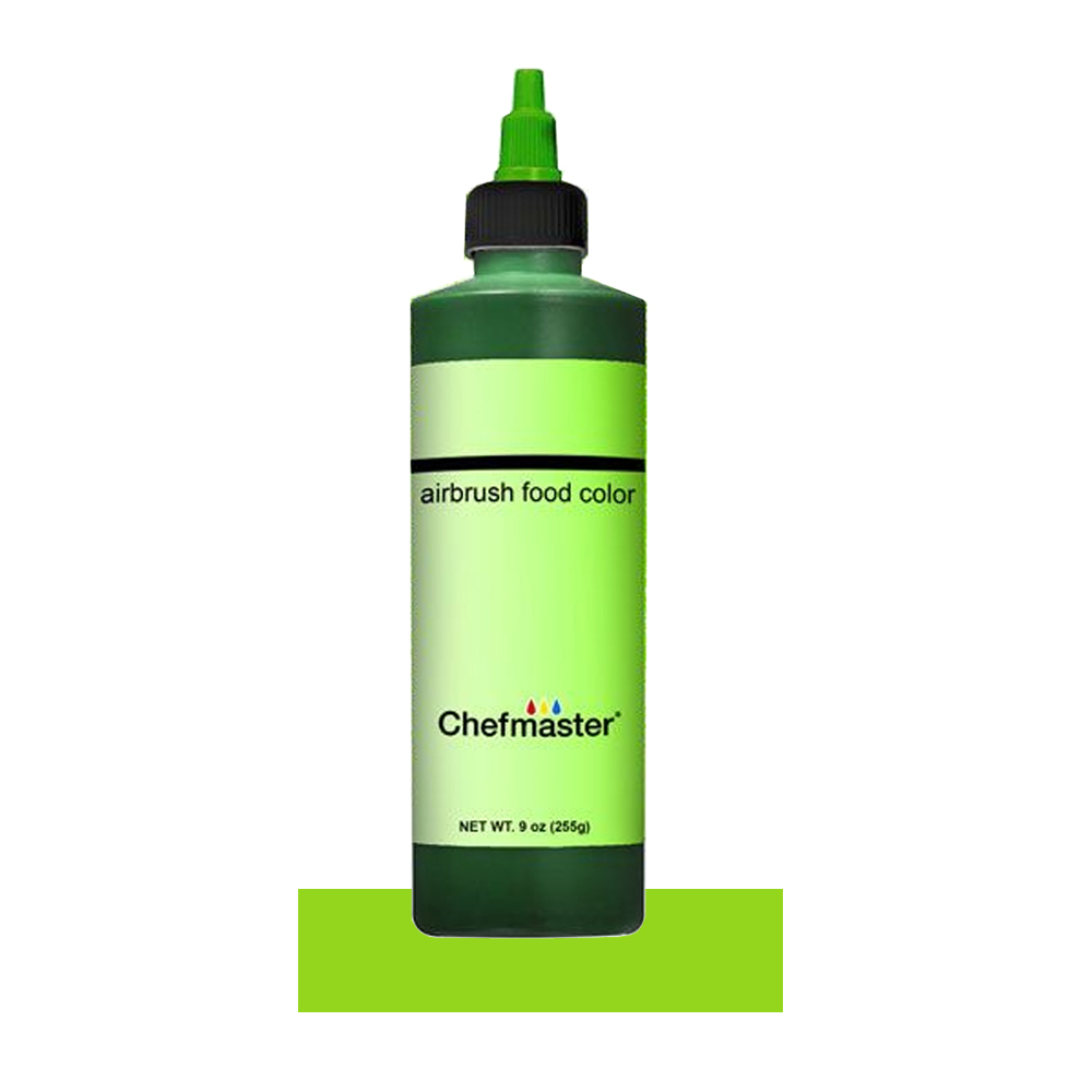 Chefmaster Brite Green Airbrush Food Color, 9 oz.