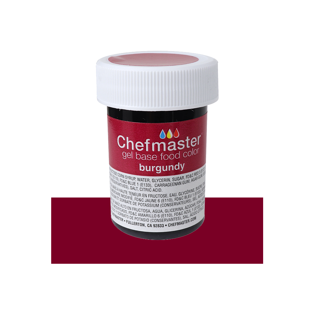 Chefmaster Burgundy Concentrated Gel Food Color, 1 Oz.