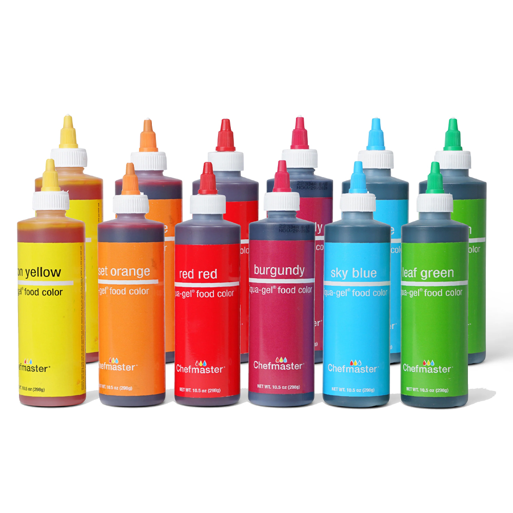 Chefmaster Liqua-Gel Variety Pack, Twelve 10.5-Ounce Bottles