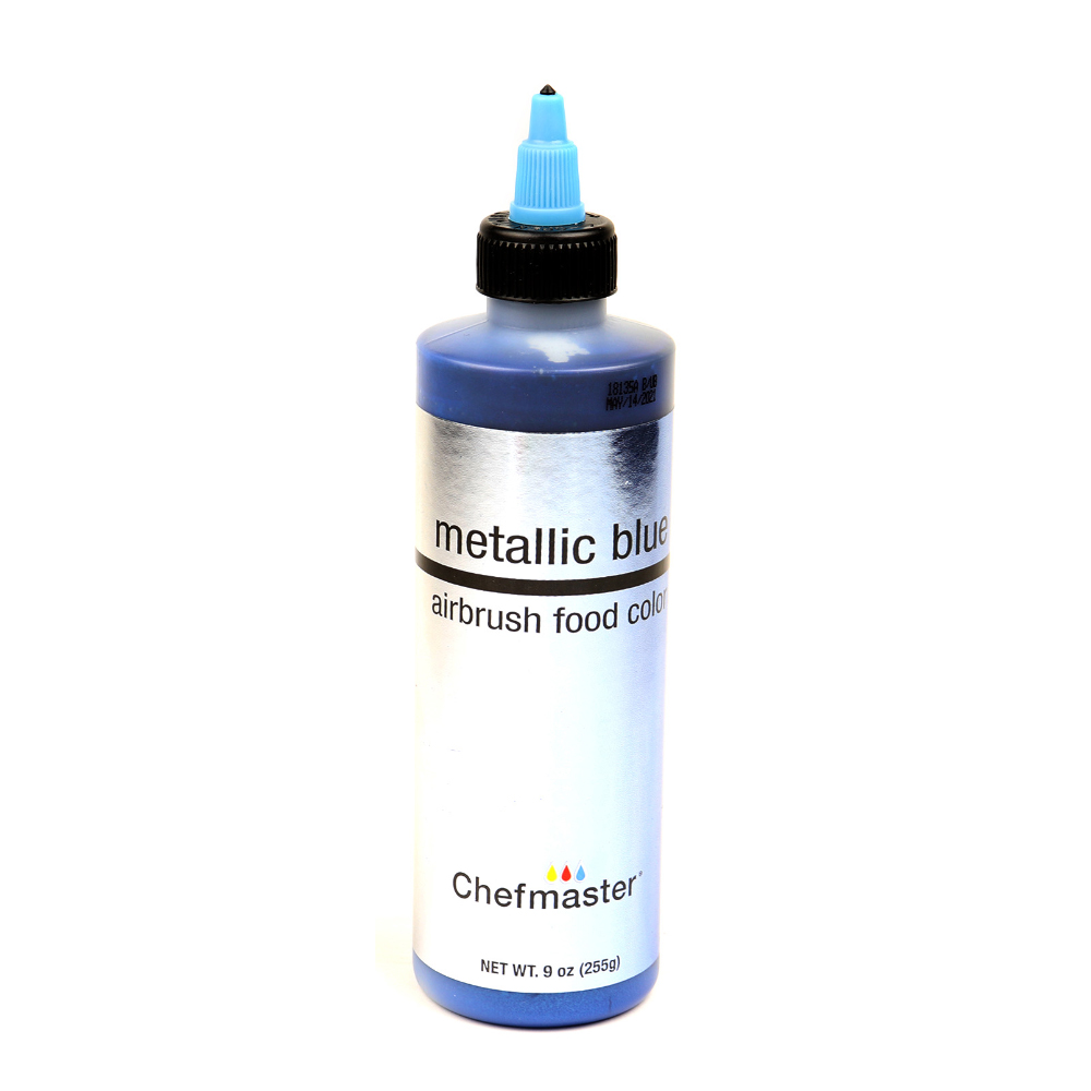 Chefmaster Metallic Blue Airbrush Food Color, 9 oz.