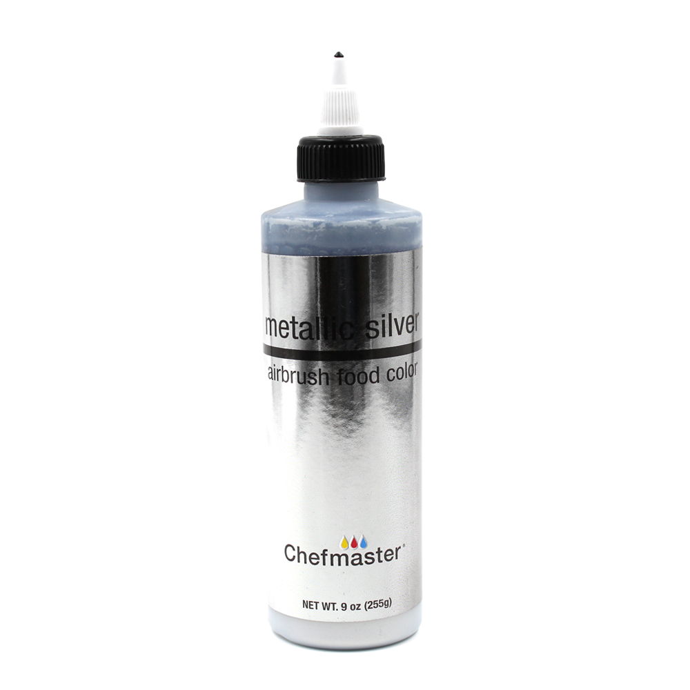 Chefmaster Metallic Silver Airbrush Food Color, 9 oz.