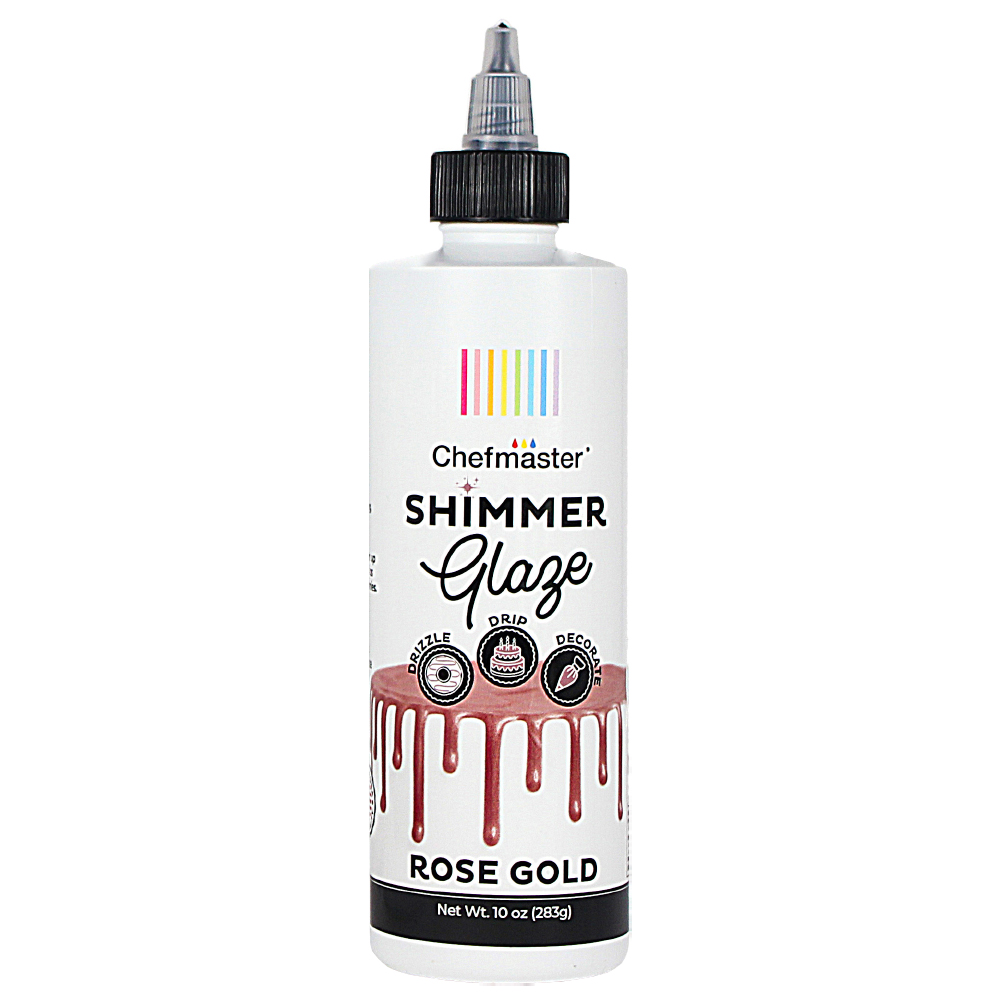 Chefmaster Rose Gold Shimmer Glaze, 10 oz.