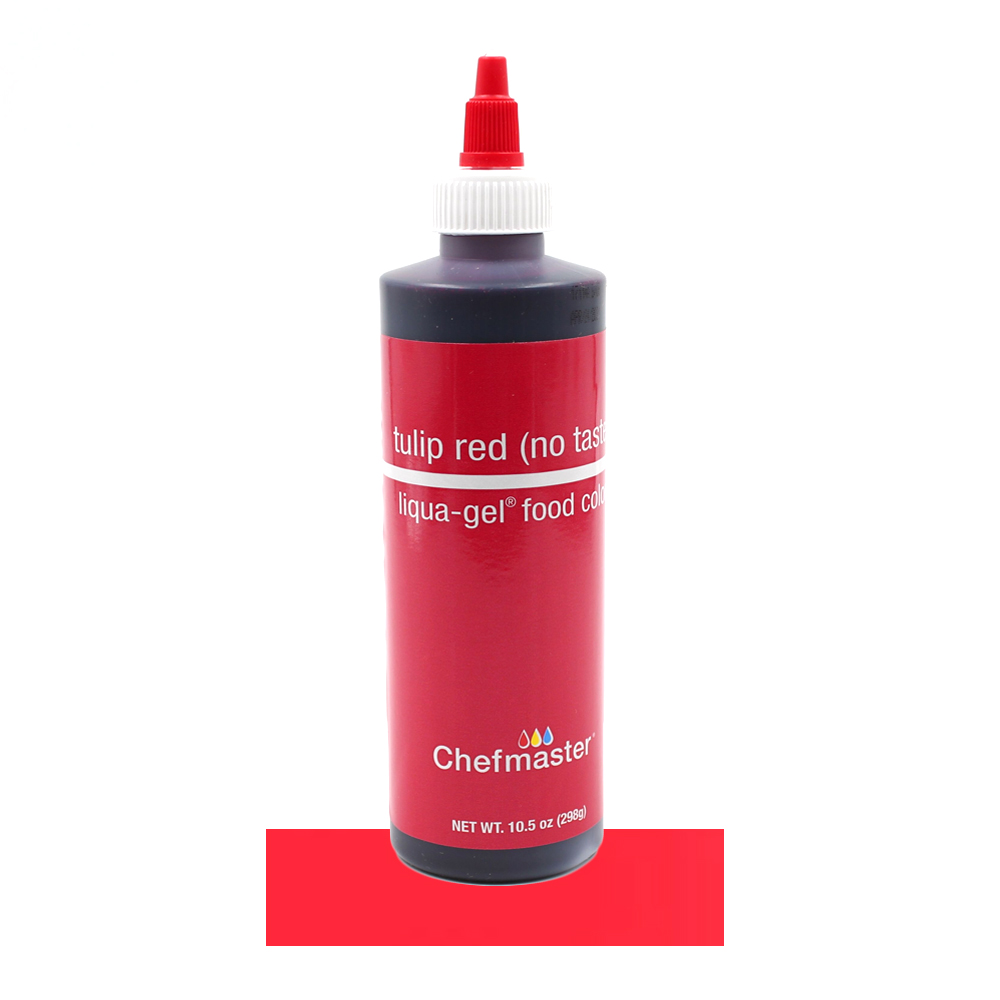 Chefmaster Tulip Red (No Taste) Liqua-Gel Food Color, 10.5 Oz.