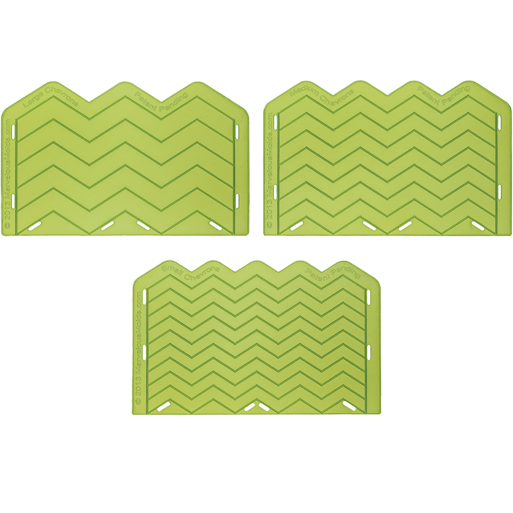 Chevron Onlay Silicone Fondant Stencil by Marvelous Molds - (3 Peaks)