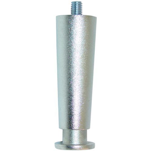 CHG (Component Hardware Group) OEM # AE60-1653, Nickel Die Cast Zamak 4" Adjustable Equipment Leg; Flange Foot; 3/8"-16 Stud Mount