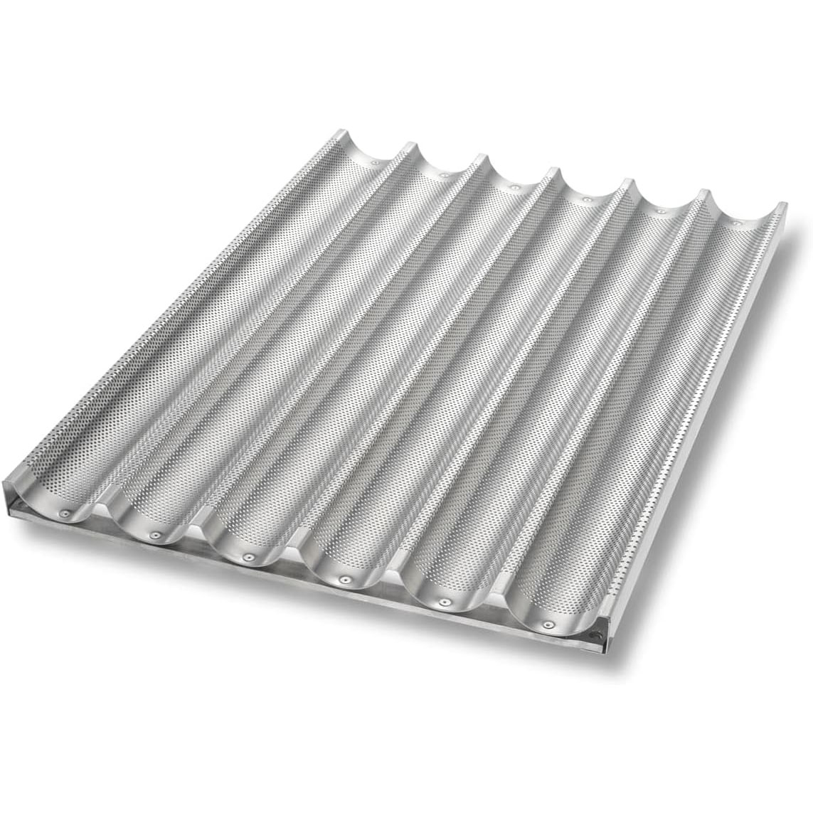 Chicago Metallic 49036 Baguette/French Bread Pan Perforated Aluminum- 6 Channels, Open Box