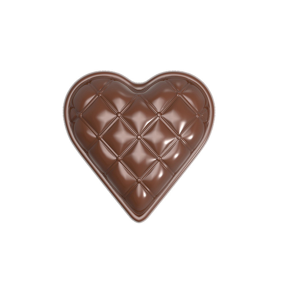 Chocolate World Clear Polycarbonate Chocolate Mold, Chesterfield Heart