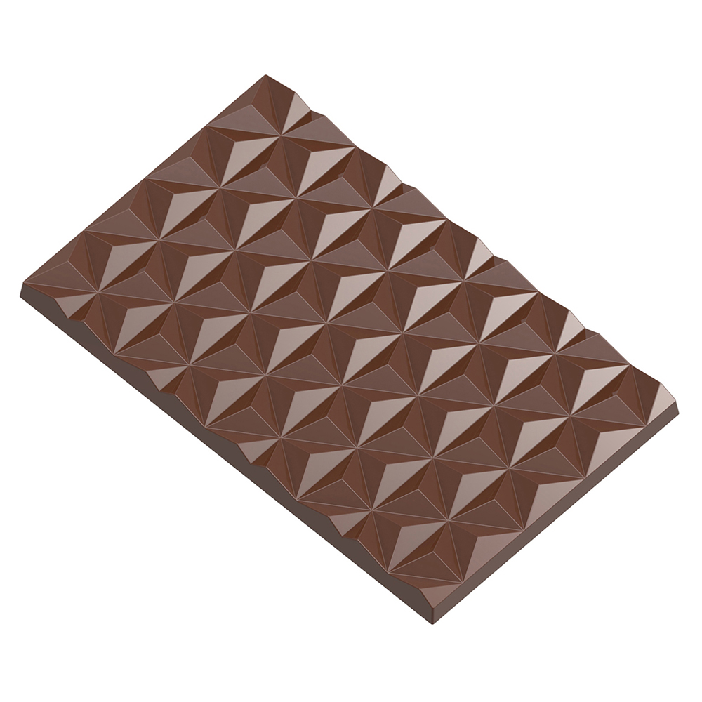 Chocolate World Clear Polycarbonate Chocolate Mold, Pyramid Bar