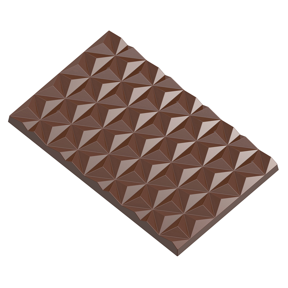 Chocolate World Polycarbonate Pyramid Bar Chocolate Mold, 2 Cavities