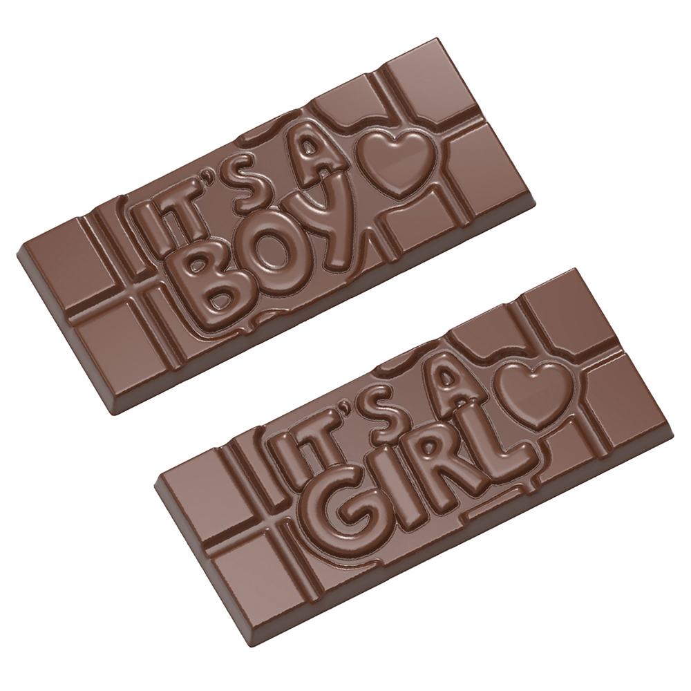 Chocolate World Clear Polycarbonate Chocolate Mold, It's A Boy/ It's A Girl