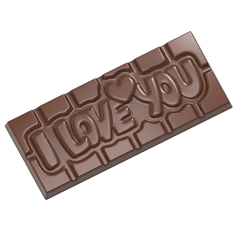 Chocolate World Clear Polycarbonate Chocolate Mold, I Love You
