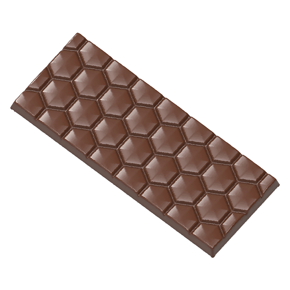 Chocolate World Clear Polycarbonate Chocolate Mold, Honeycomb Bar, 4 Cavities