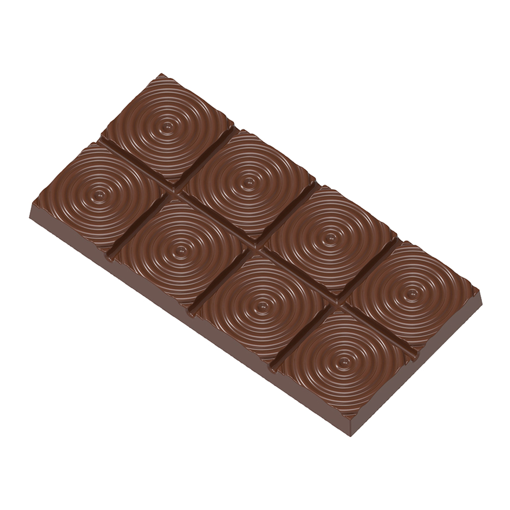 Chocolate World Clear Polycarbonate Chocolate Mold, Circle Bar, 3 Cavities