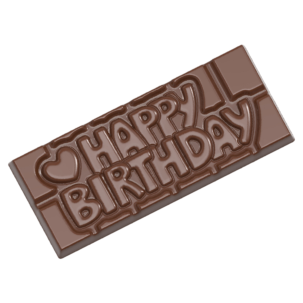 Chocolate World Clear Polycarbonate Chocolate Mold, Happy Birthday