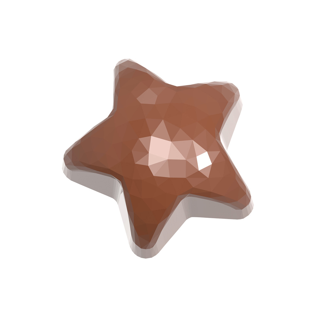 Chocolate World Clear Polycarbonate Chocolate Mold, Star Facet