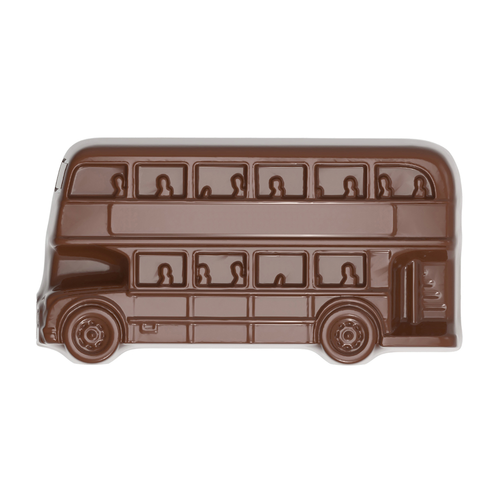Chocolate World Clear Polycarbonate Chocolate Mold, Double Decker Bus