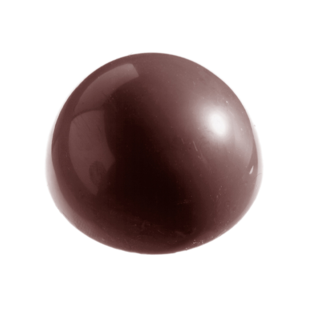 Chocolate World Clear Polycarbonate Chocolate Mold, 80mm Half Sphere, 6 Cavities