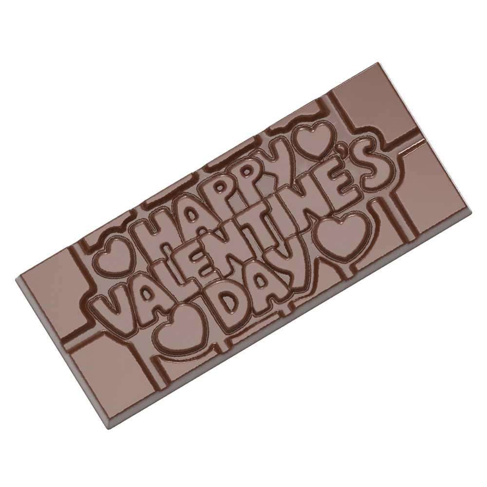 Chocolate World Clear Polycarbonate Chocolate Mold,  Happy Valentines Day