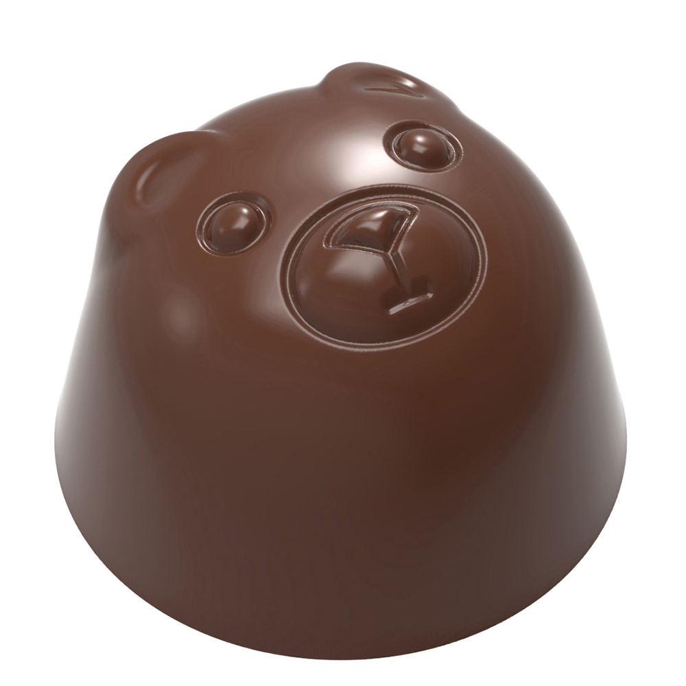 Chocolate World Polycarbonate Chocolate Mold, Bear Praline, 21 Cavities