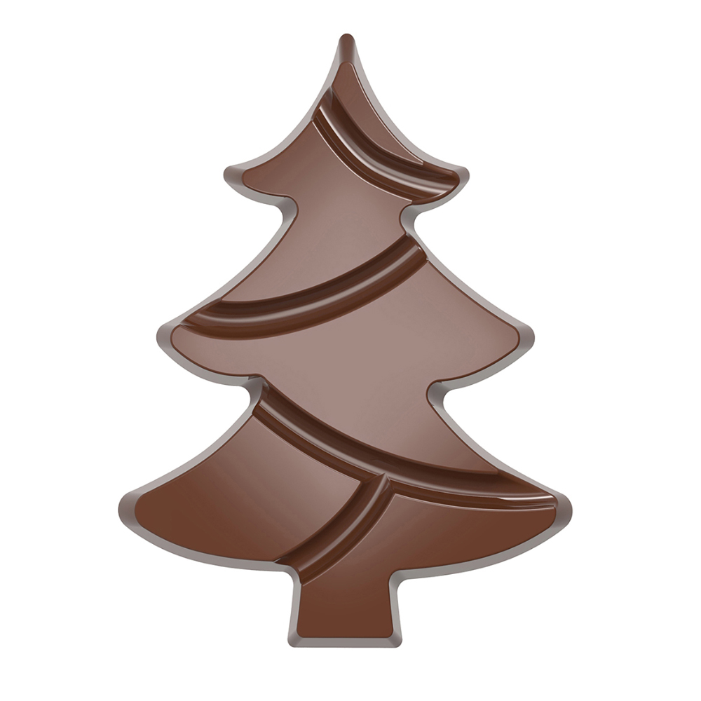 Chocolate World Polycarbonate Chocolate Mold, Christmas Tree, 4 Cavities