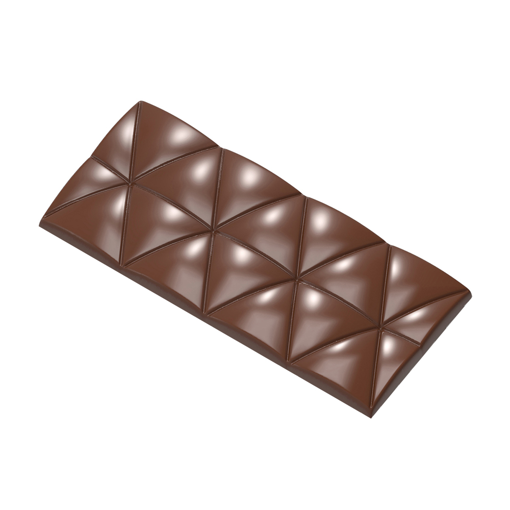 Chocolate World Polycarbonate Chocolate Mold, Convex Triangle Bar, 4 Cavities