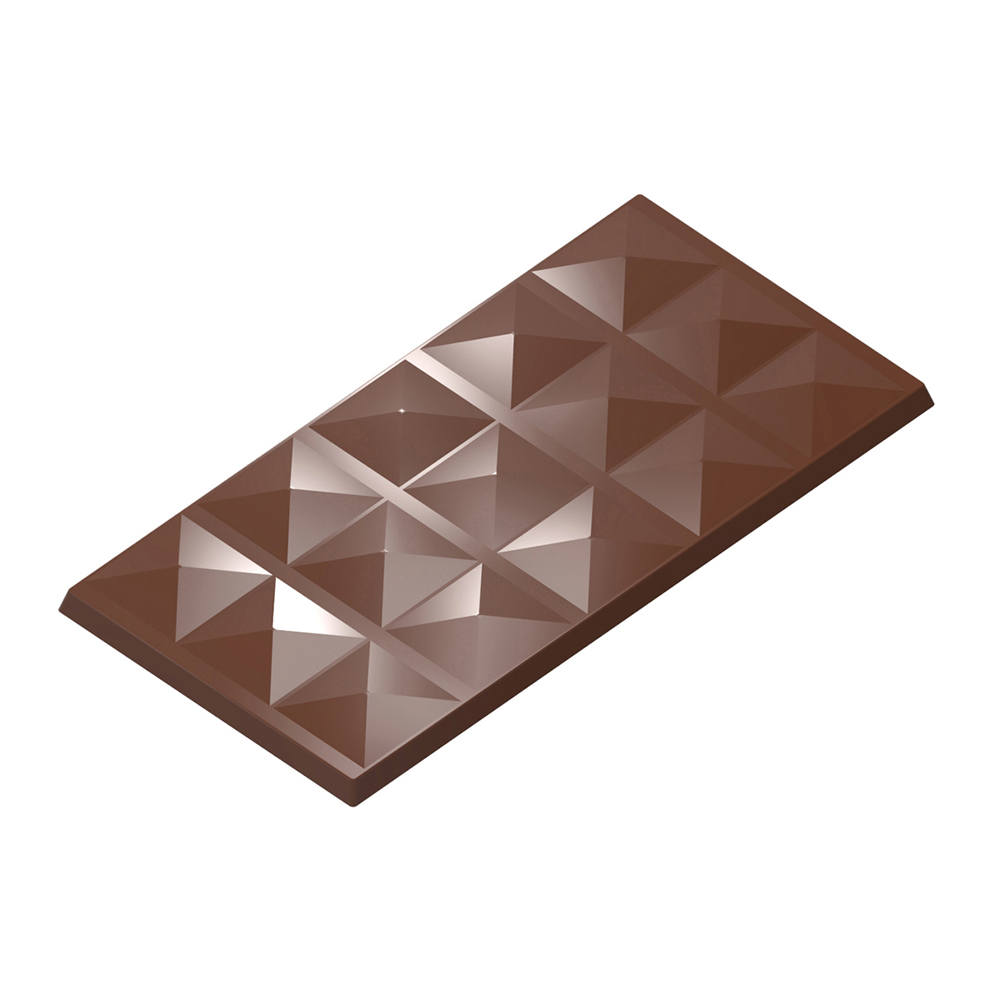 Chocolate World Polycarbonate Chocolate Mold, Diamond Facet Bar, 3 Cavities