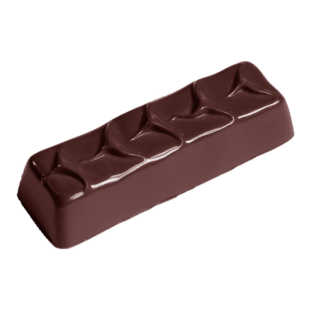 Chocolate World Polycarbonate Chocolate Mold, Enrobed Bar, 15 Cavities