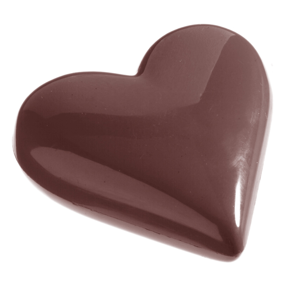 Chocolate World Polycarbonate Chocolate Mold, Heart, 5 Cavities