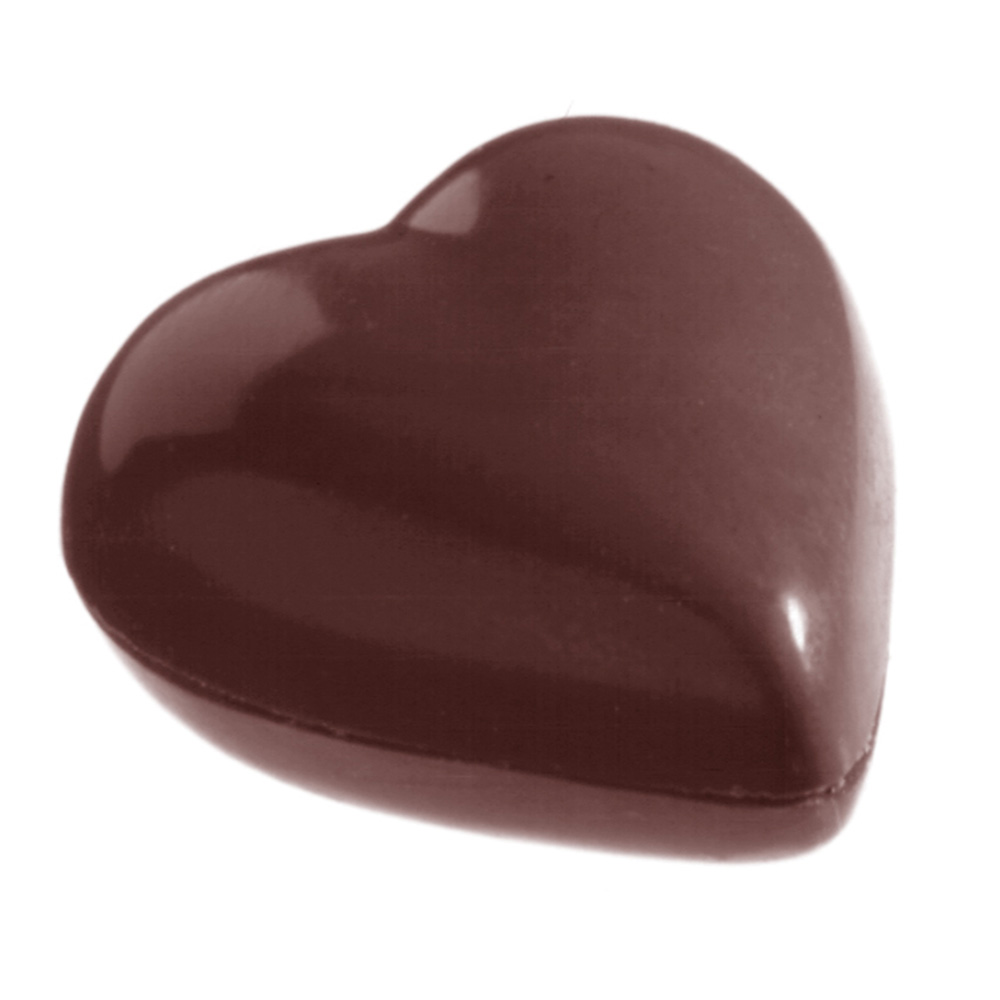 Chocolate World Polycarbonate Chocolate Mold, Heart, 21 Cavities