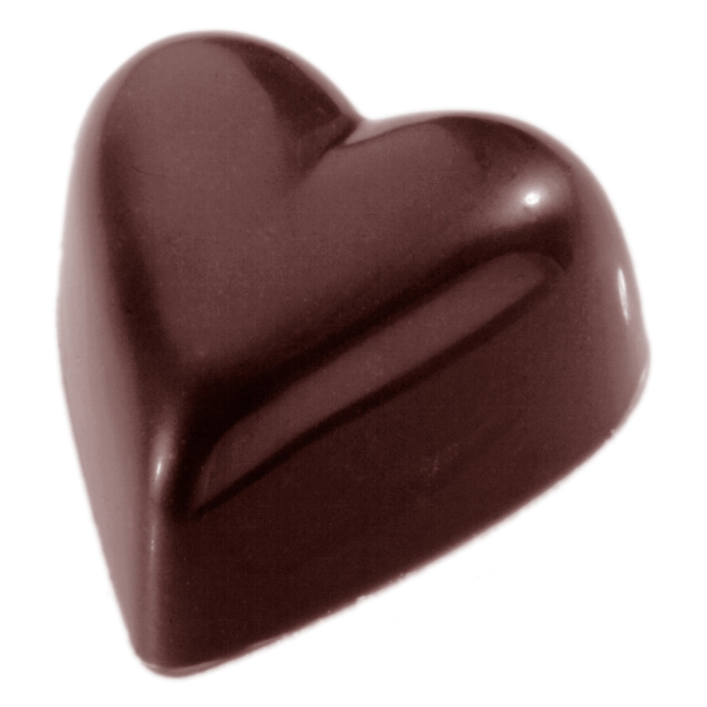 Chocolate World Polycarbonate Chocolate Mold, Heart, 24 Cavities