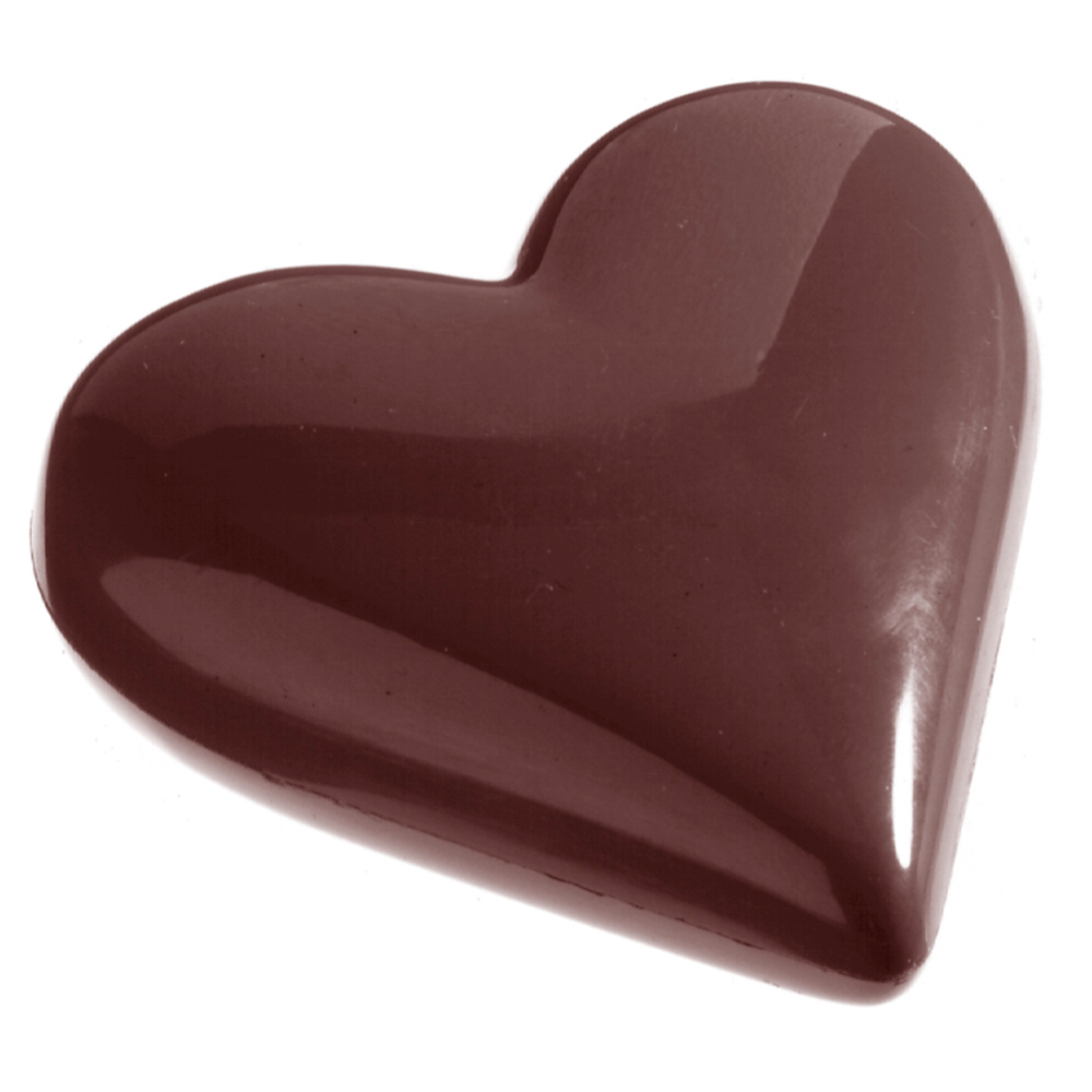 Chocolate World Polycarbonate Chocolate Mold, Heart, 8 Cavities