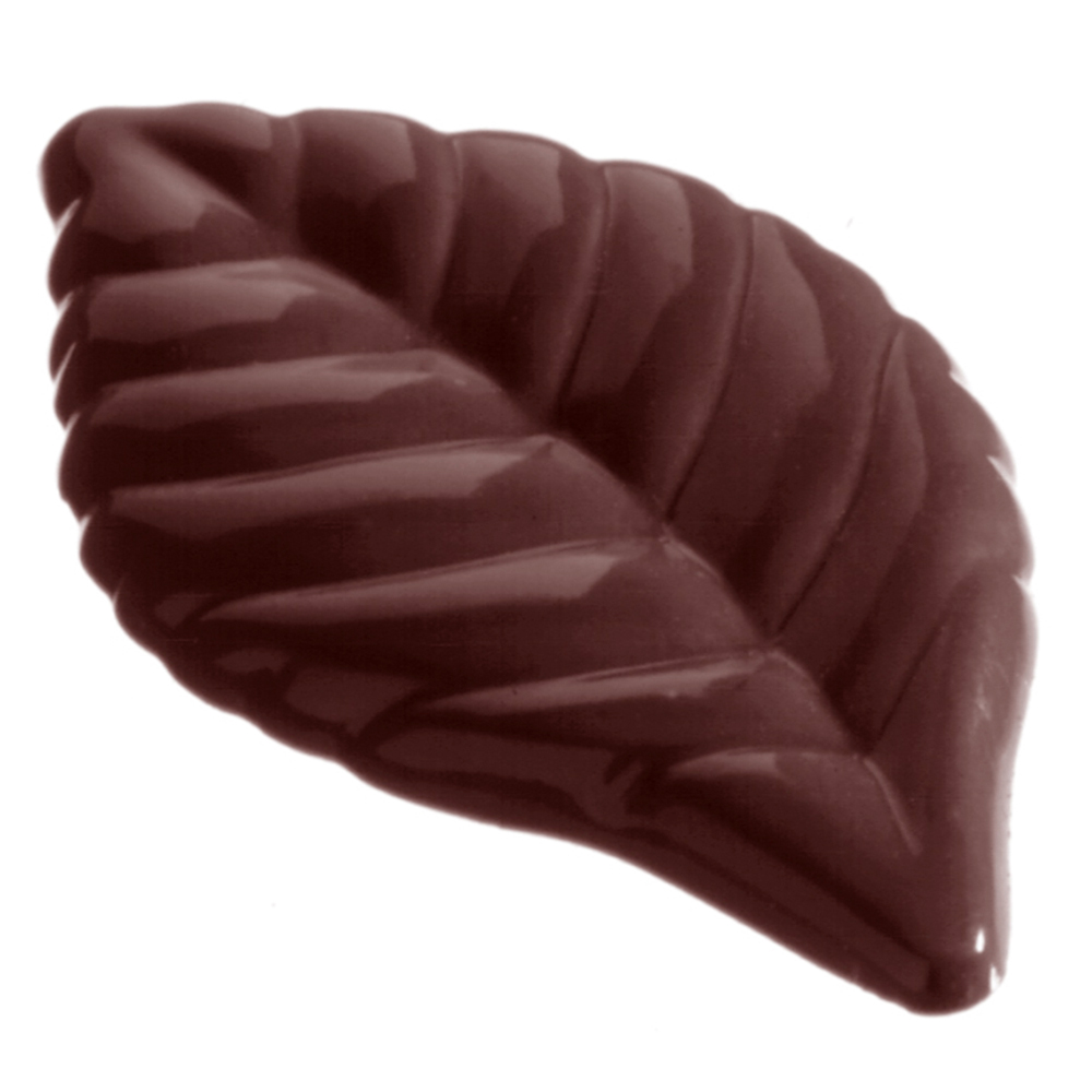 Chocolate World Polycarbonate Chocolate Mold, Leaf, 14 Cavities
