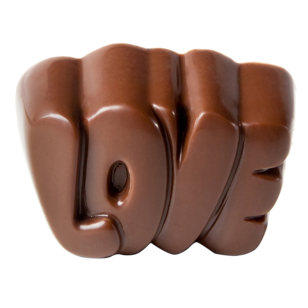 Chocolate World Polycarbonate Chocolate Mold, Love Praline, 24 Cavities