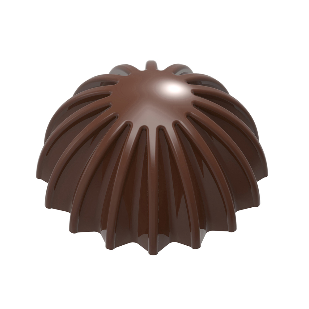 Chocolate World Polycarbonate Chocolate Mold, Pleated Half Sphere, 21 Cavities