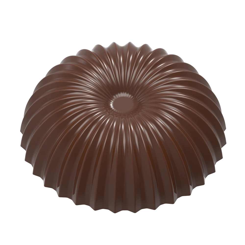 Chocolate World Polycarbonate Chocolate Mold, Pleated Christmas Ball, 10 Cavities