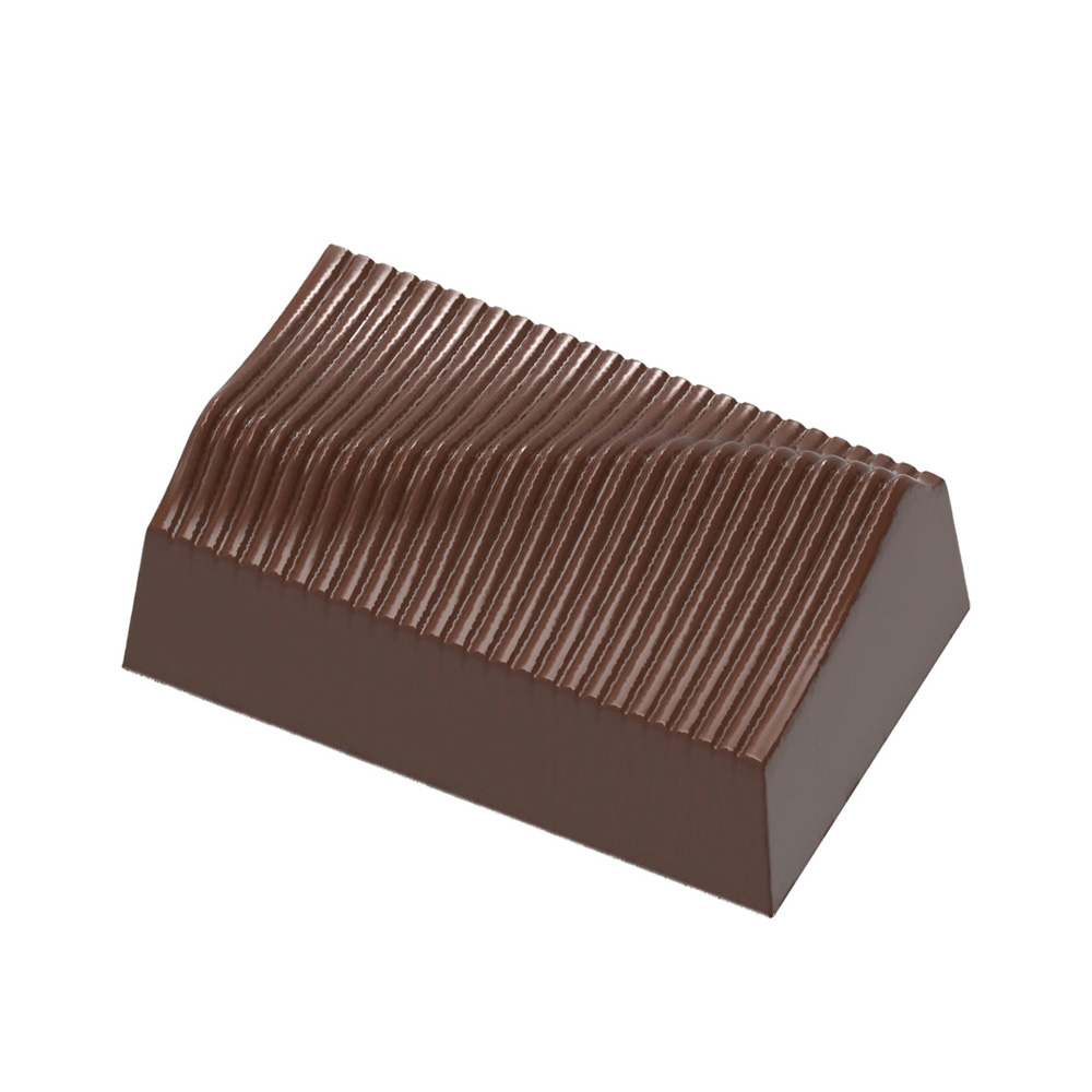 Chocolate World Polycarbonate Chocolate Mold, Pleated Rectangle, 24 Cavities