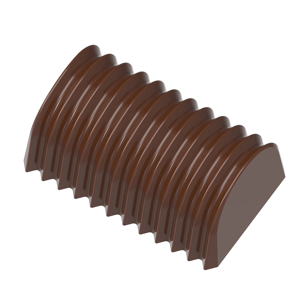 Chocolate World Polycarbonate Chocolate Mold, Pleated Buche, 24 Cavities
