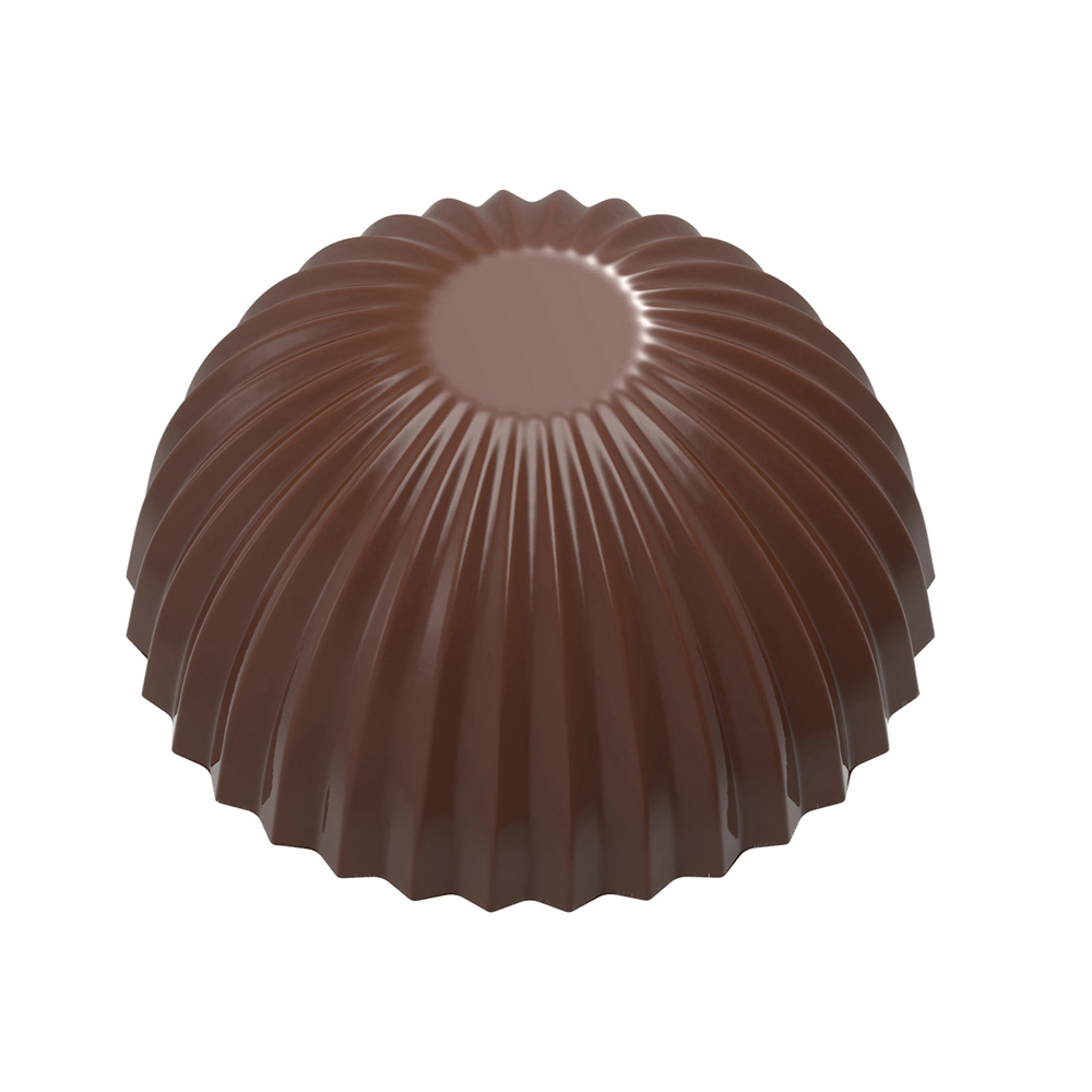 Chocolate World Polycarbonate Chocolate Mold, Pleated Egg Bottom Half, 24 Cavities