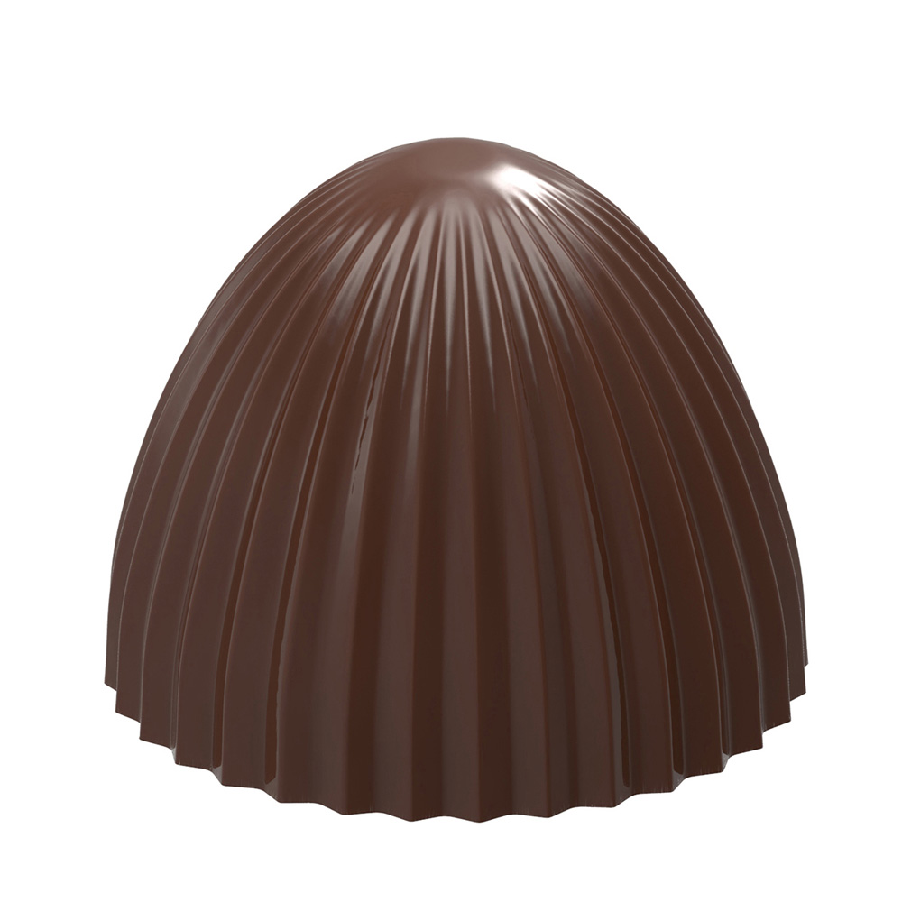 Chocolate World Polycarbonate Chocolate Mold, Pleated Egg Top Half, 24 Cavities
