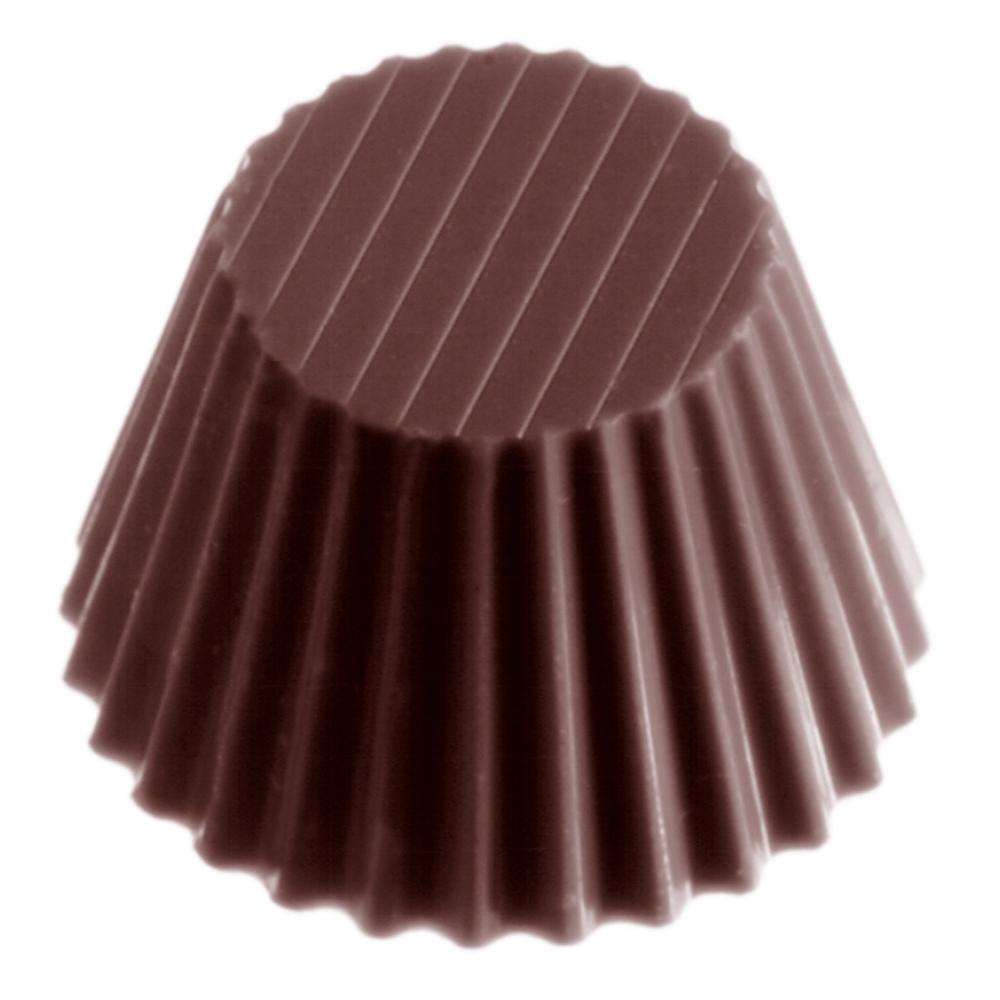 Chocolate World Polycarbonate Chocolate Mold, Ribbed Cup, 24 Cavities