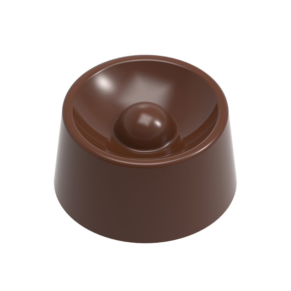 Chocolate World Polycarbonate Chocolate Mold, Round Praline with Ball, 21 Cavities