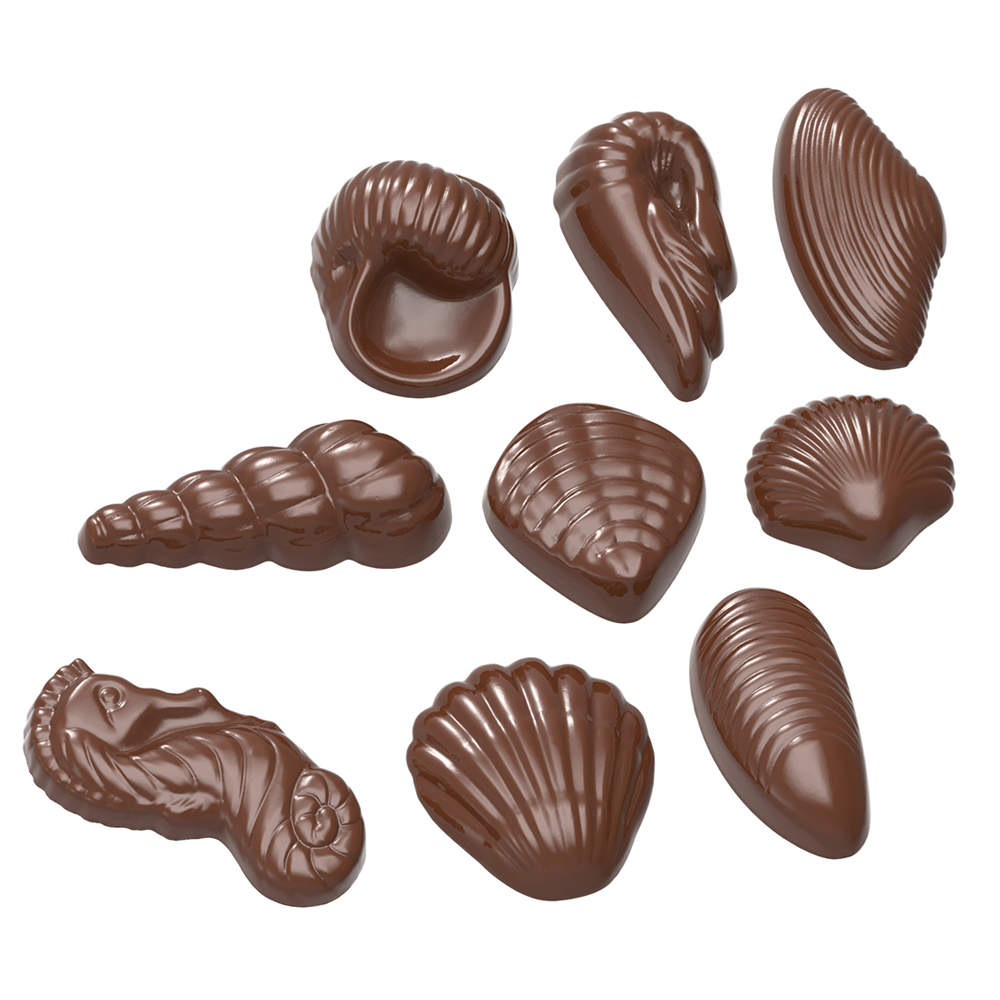 Chocolate World Polycarbonate Chocolate Mold, Seafruit, 22 Cavities