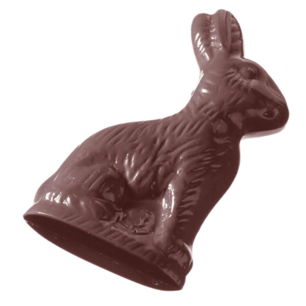 Chocolate World Polycarbonate Chocolate Mold, Sitting Hare, 4 Cavities