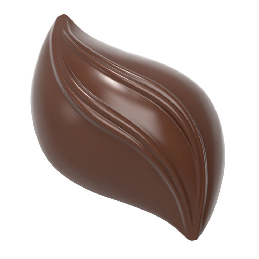 Chocolate World Polycarbonate Chocolate Mold, Pointed Striped Oval, 21 Cavities