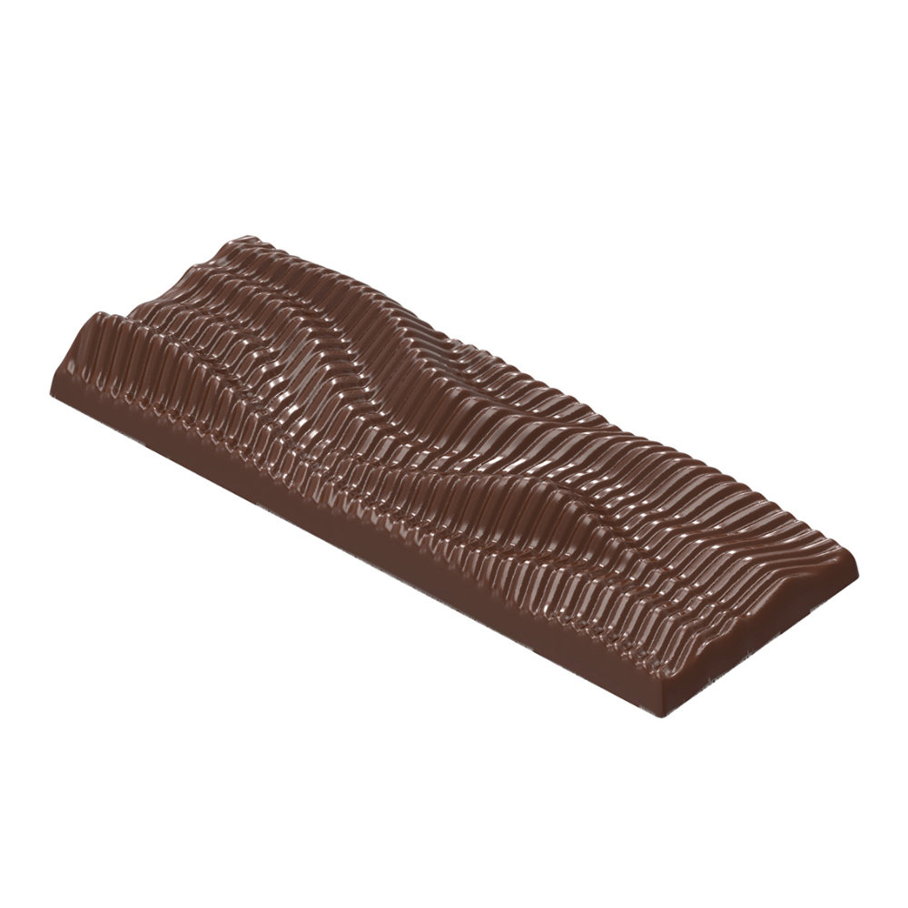 Chocolate World Polycarbonate Chocolate Mold, Wind Waves Bar, 4 Cavities 