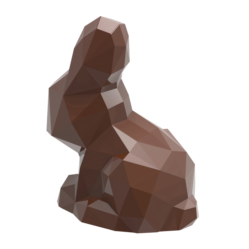 Chocolate World Polycarbonate Sitting Rabbit Chocolate Mold,  Cavities